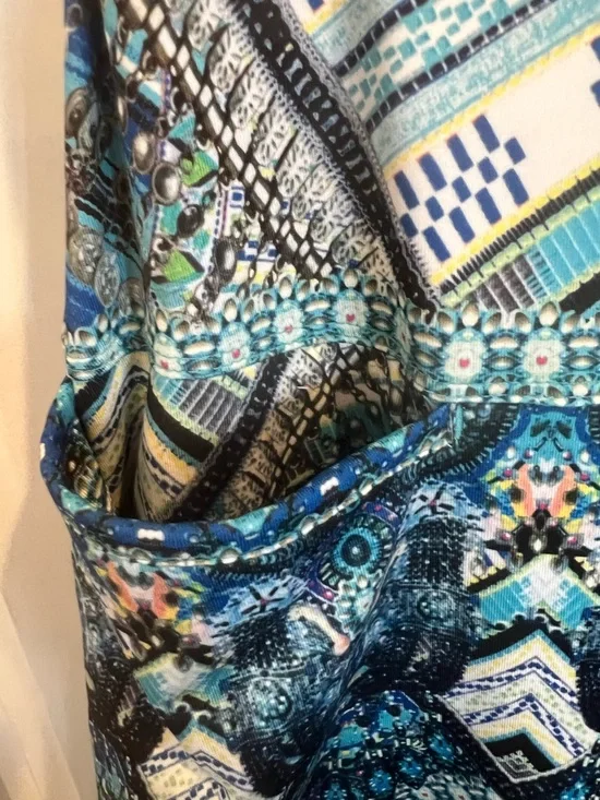 Lucky in Love Blue Multi-Pattern Tiered Mini Tennis Skirt - Picture 3 of 7